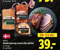 Lidl Hamburgerryg, bacon eller skinke tilbud
