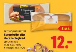 Lidl Burgerboller eller store hotdogbrød tilbud