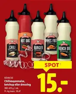 Lidl Chilimayonnaise, ketchup eller dressing tilbud