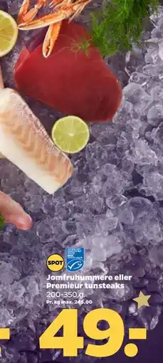 Netto Jomfruhummere eller Premieur tunsteaks tilbud