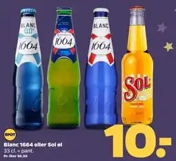 Netto Blanc 1664 eller Sol øl tilbud