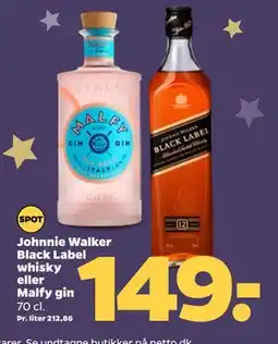 Netto Johnnie Walker Black Label whisky eller Malfy gin tilbud