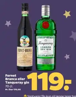 Netto Fernet Branca eller Tanqueray gin tilbud