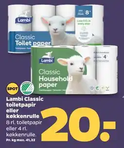 Netto Lambi Classic toiletpapir eller køkkenrulle tilbud