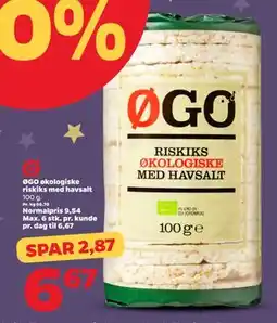 Netto ØGO økologiske riskiks med havsalt tilbud