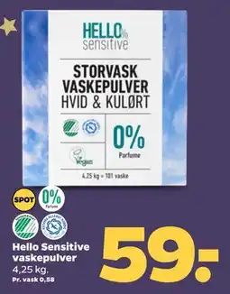 Netto Hello Sensitive vaskepulver tilbud