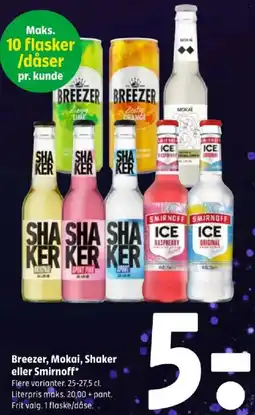 Coop 365 Breezer, Mokai, Shaker eller Smirnoff tilbud