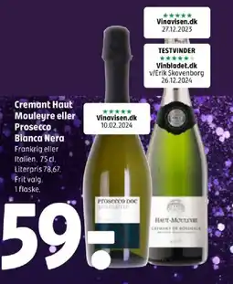 Coop 365 Cremant Haut Mouleyre eller Prosecco Bianca Nera tilbud