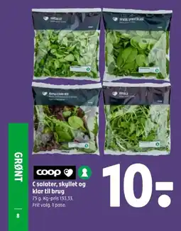 Coop 365 C salater, skyllet og klar til brug tilbud