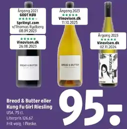 Coop 365 Bread & Butter eller Kung Fu Girl Riesling tilbud