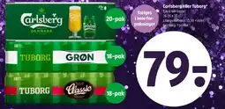 Coop 365 Carlsberg eller Tuborg tilbud