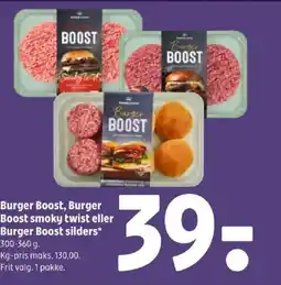 Coop 365 Burger Boost, Burger Boost smoky twist eller Burger Boost silders tilbud