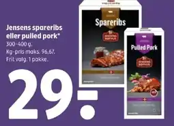 Coop 365 Jensens spareribs eller pulled pork tilbud