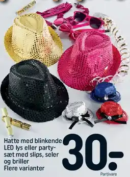 REMA 1000 Hatte med blinkende LED eller party-sæt med slips, seler og briller tilbud