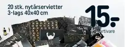 REMA 1000 20 stk. nytårsservietter, 3-lags 40x40 cm tilbud