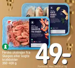 REMA 1000 Ferske skalrejer fra Skagen eller kogte krabbekløer tilbud