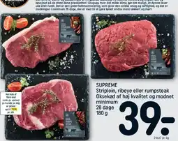 REMA 1000 SUPREME Striploin, ribeye eller rumpsteak tilbud