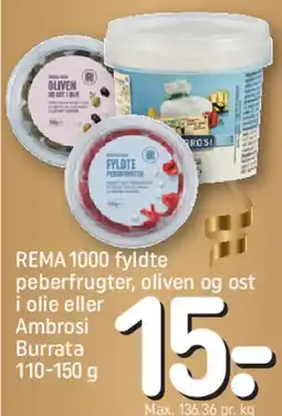 REMA 1000 REMA 1000 fyldte peberfrugter / Ambrosi Burrata tilbud
