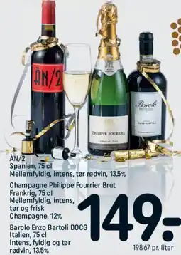 REMA 1000 AN/2, Champagne Philippe Fourrier Brut & Barolo Enzo Bartoli DOCG tilbud