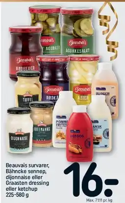 REMA 1000 Beauvais survarer, Bähncke sennep, dijonnaise eller Graasten dressing eller ketchup tilbud