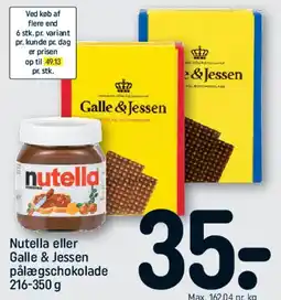 REMA 1000 Nutella eller Galle & Jessen pålægschokolade tilbud