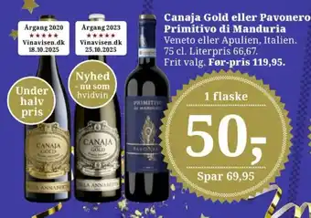 Canaja Gold eller Pavonero Primitivo di Manduria