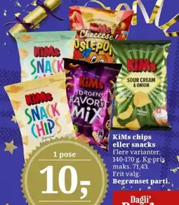 Dagli'Brugsen KiMs chips eller snacks tilbud
