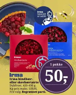 Dagli'Brugsen Irma hindbær- eller skovbærtærte tilbud
