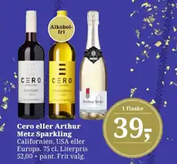 Dagli'Brugsen Cero eller Arthur Metz Sparkling tilbud