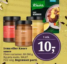 Dagli'Brugsen Irma eller Knorr sauce tilbud