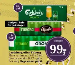 Dagli'Brugsen Carlsberg eller Tuborg tilbud