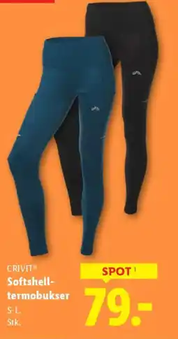 Lidl CRIVITⓇ Softshell- termobukser tilbud