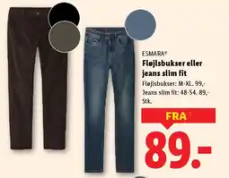 Lidl ESMARA® Fløjlsbukser eller jeans slim fit tilbud