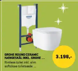 XL-BYG Grohe Round ceramic hængeskål inkl. grohe tilbud