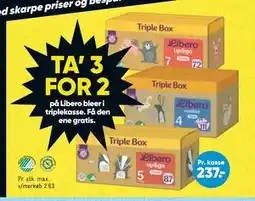 Bilka TA’ 3 FOR 2 på Libero bleer i triplekasse. Få den ene gratis tilbud