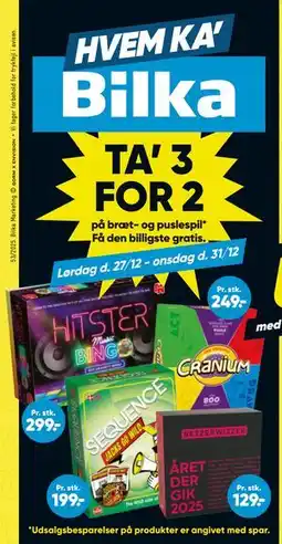 Bilka TA’ 3 FOR 2. på bræt- og puslespil* Få den billigste gratis tilbud