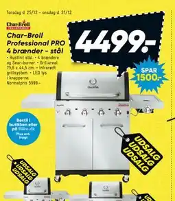 Bilka Char-Broil Professional PRO 4 brænder - stål tilbud