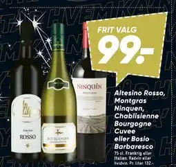 Bilka Altesino Rosso, Montgras Ninquen, Chablisienne Bourgogne Cuvee eller Bosio Barbaresco tilbud