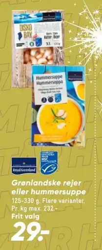 Bilka Grønlandske rejer eller hummersuppe tilbud