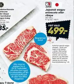 Bilka Japansk wagyu entrecote eller ribeye tilbud