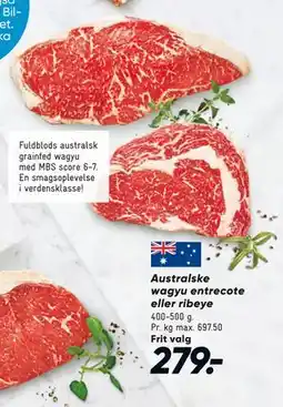 Bilka Australske wagyu entrecote eller ribeye tilbud