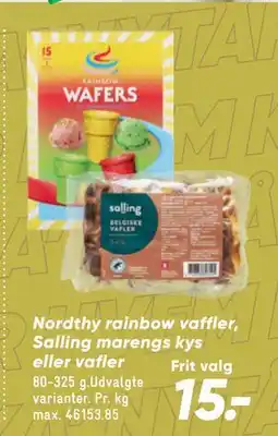 Bilka Nordthy rainbow vaffler, Salling marengs kys eller vafler tilbud