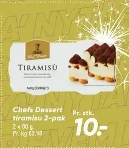 Bilka Chefs Dessert tiramisu 2-pak tilbud