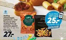 Bilka Salling pizzasnegle, pølsehorn, mini focaccia eller Salling Princip pommes gigant tilbud