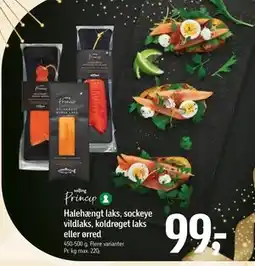 Føtex Halehængt laks, sockeye vildlaks, koldrøget laks eller ørred tilbud