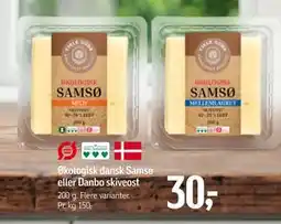 Føtex Økologisk dansk Samsø eller Danbo skiveost tilbud
