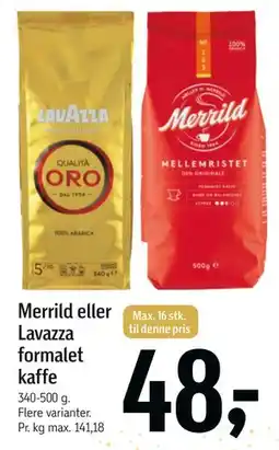 Føtex Merrild eller Lavazza formalet kaffe tilbud
