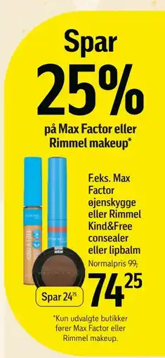 Føtex Spar 25% på Max Factor eller Rimmel makeup tilbud