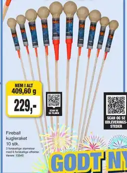 Harald Nyborg Fireball kugleraket 10 stk tilbud