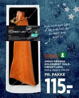 MENY OMHU FÆRØSK KOLDRØGET HALEHÆNGT LAKS tilbud